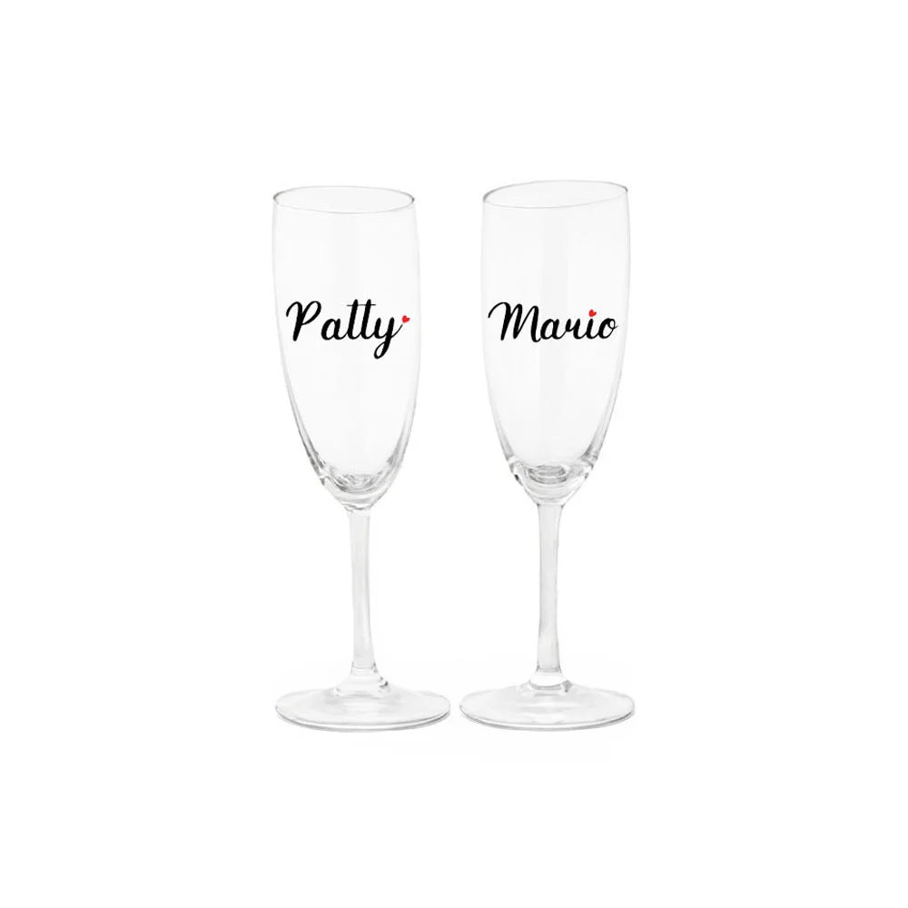 2 bicchieri flûte personalizzabili con nome