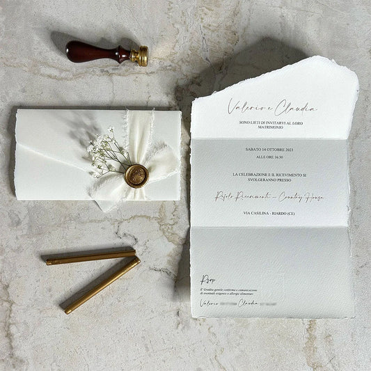 Partecipazione in carta Amalfitana