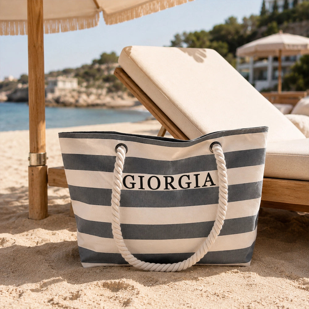 Borsa mare in canvas con formato capiente per accessori da spiaggia
