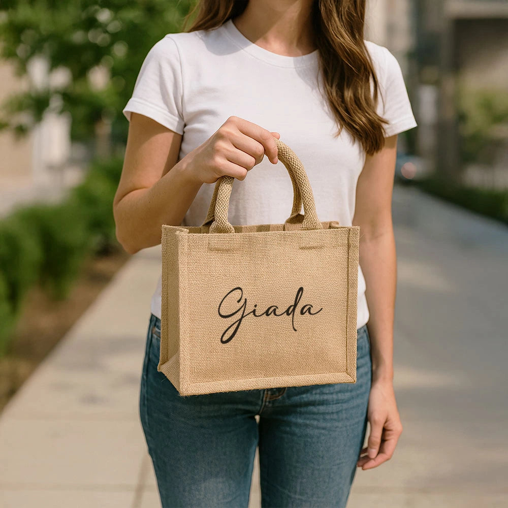 Borsa Juta Piccola con nome