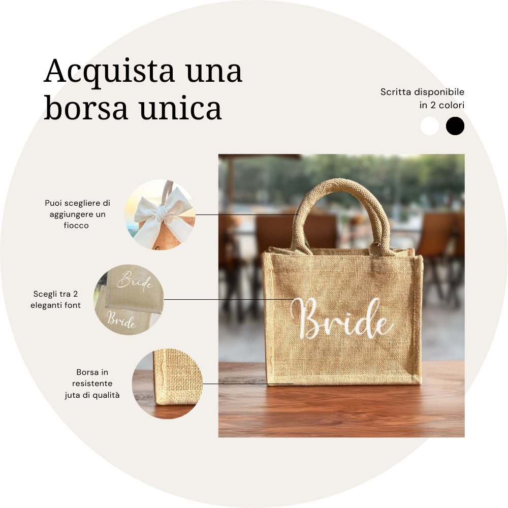 Borsa Juta Piccola Personalizzabile