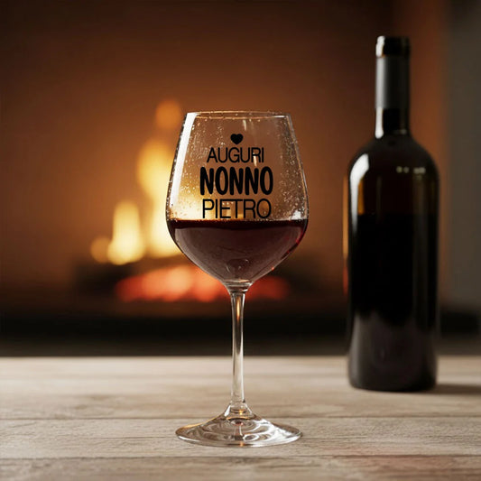 Calice per vino con personalizzazione nome nonni