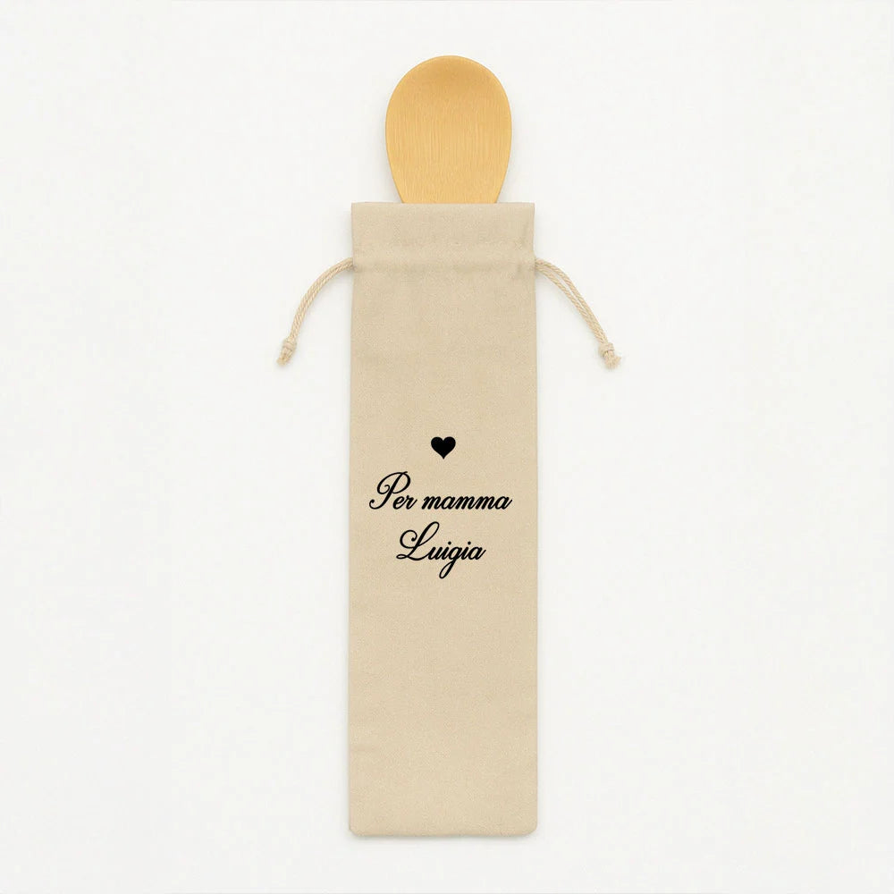 Cucchiaio in legno inciso con dedica regalo originale