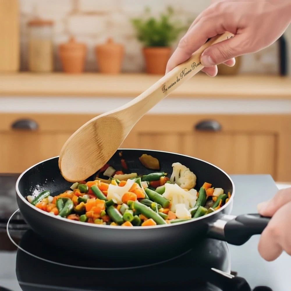 Mestolo personalizzato con fodera in cotone con frase