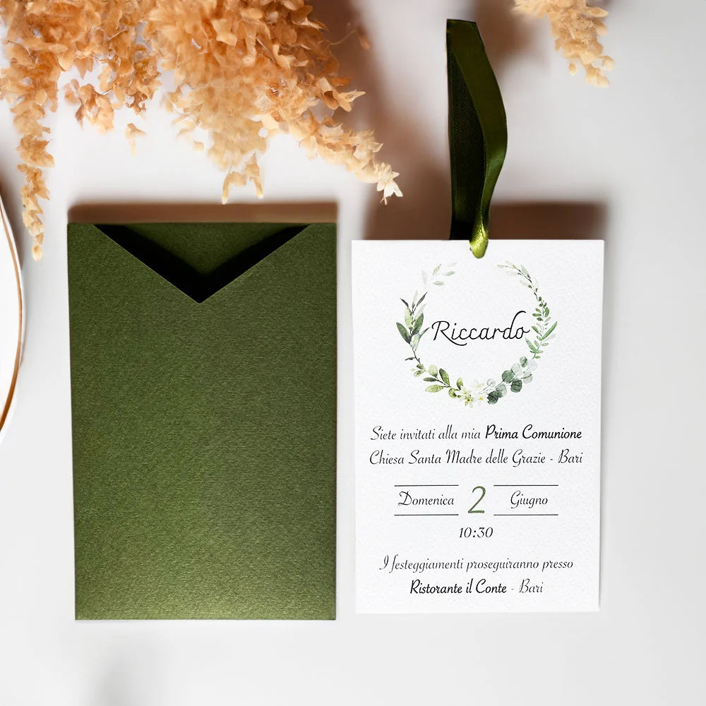 Set con Busta a Portafoglio - Verde oliva