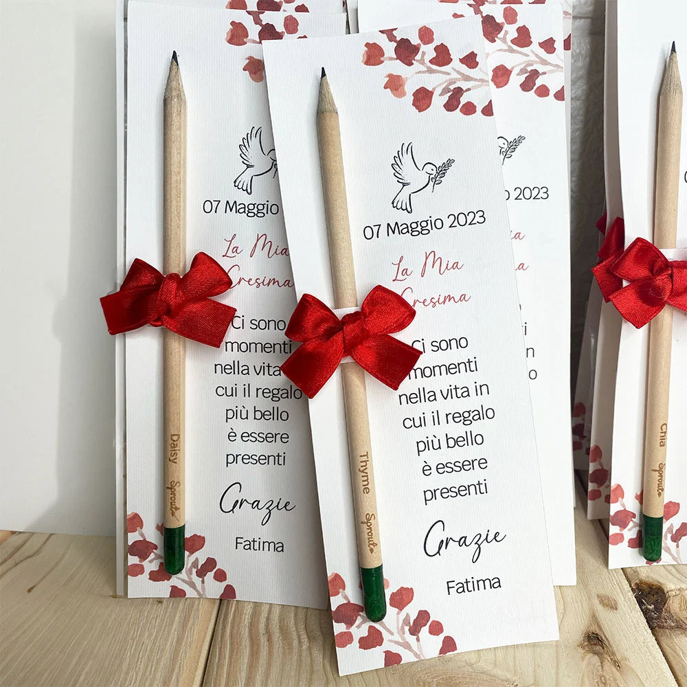 Segnaposto con matita piantabile