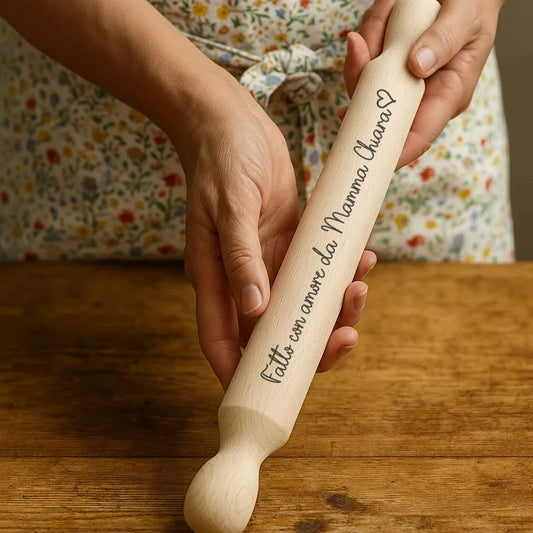 Mattarello personalizzato Fatto con Amore inciso con nome