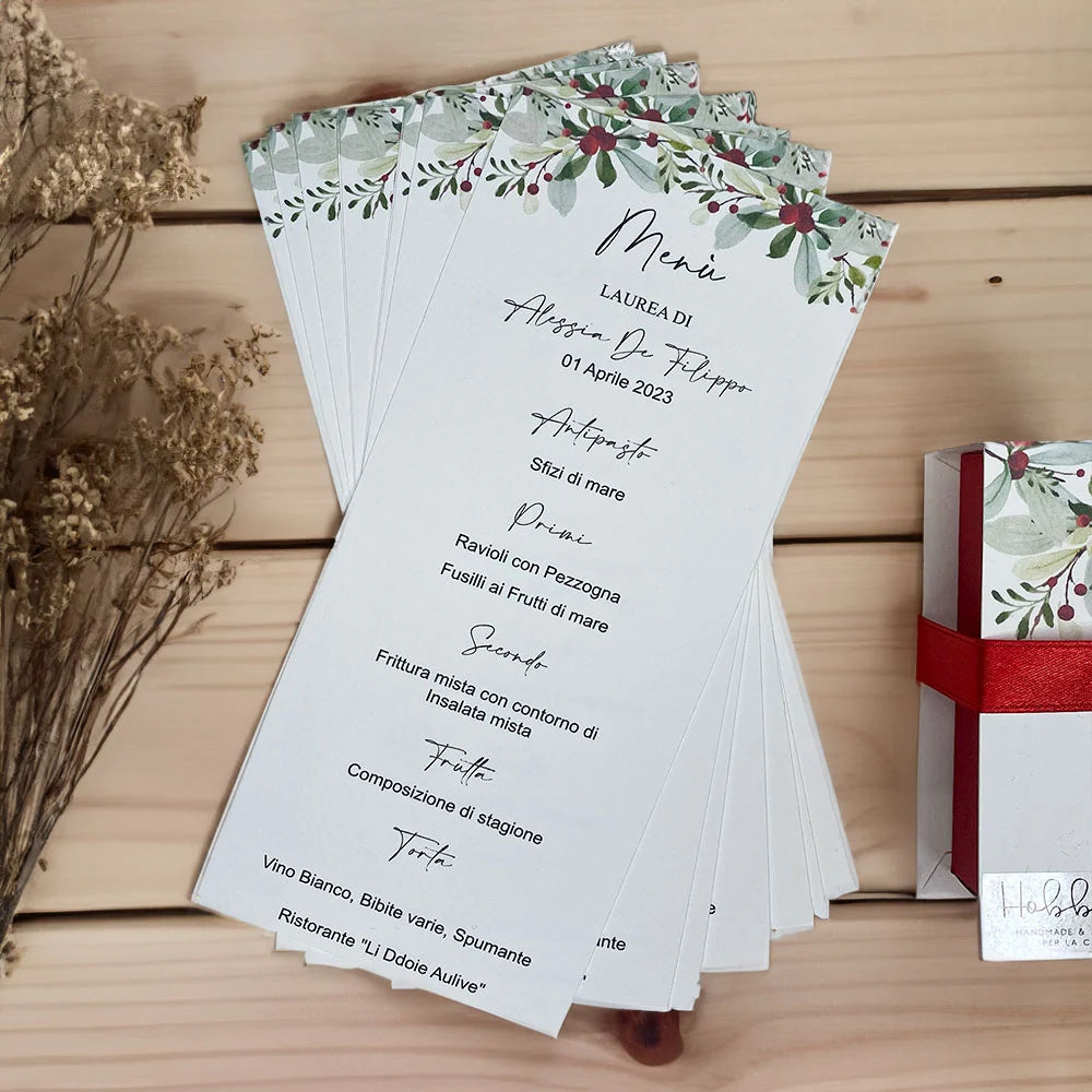 Menu Tema scatola Laurea