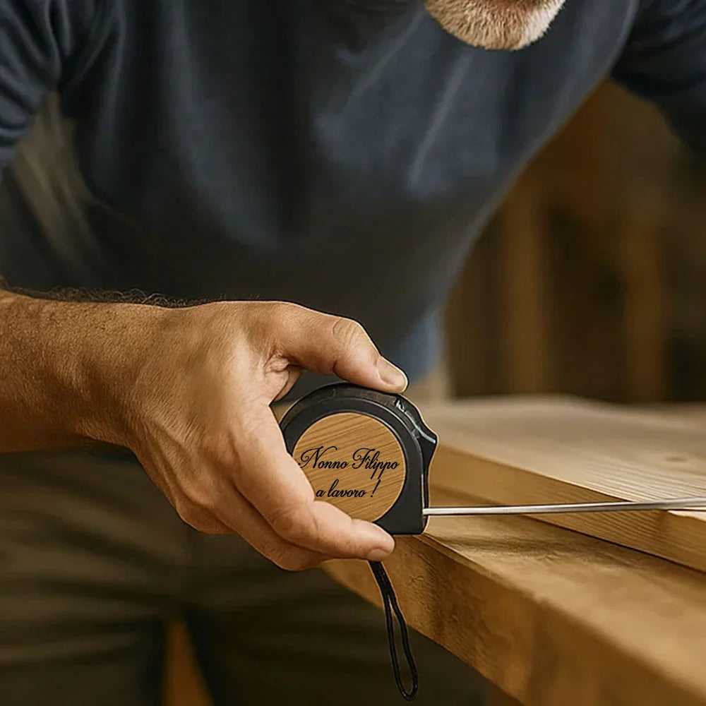Metro personalizzato in bambù con incisione