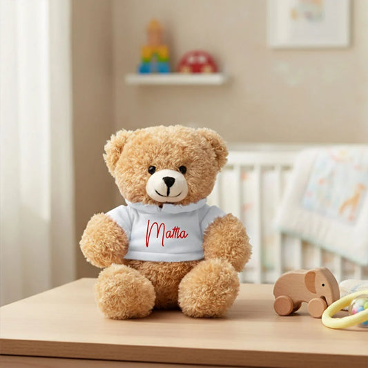 Peluche soft-touch personalizzato con nome in rilievo