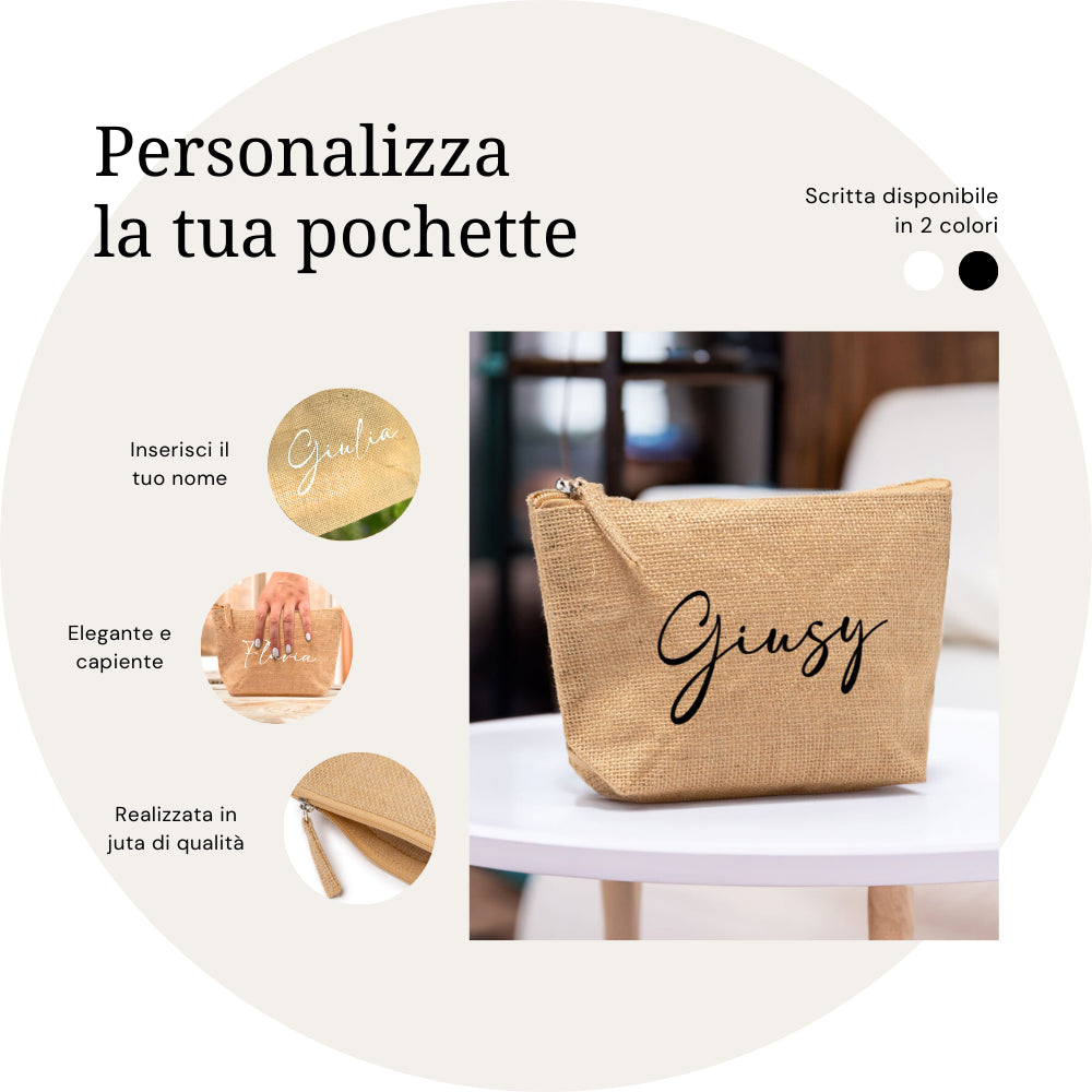 Pochette in juta da personalizzare