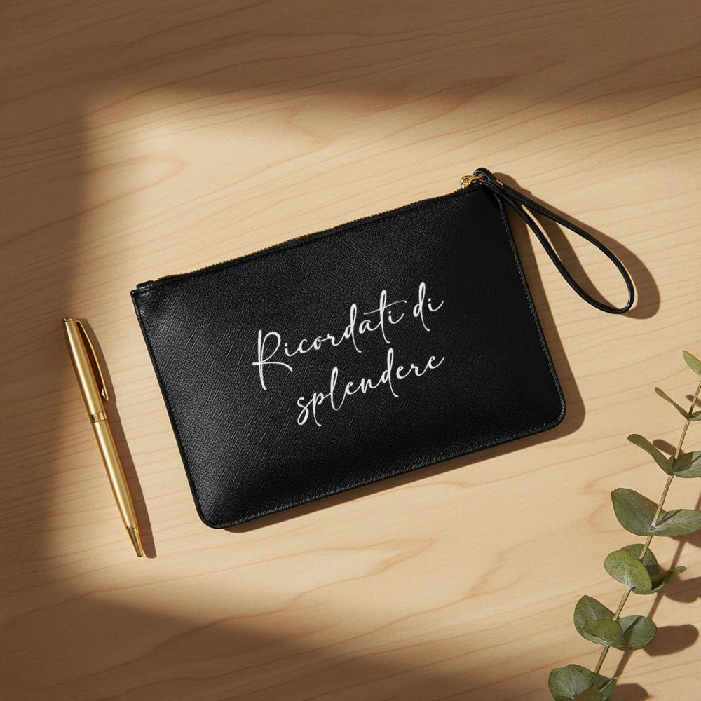 Pochette elegante in pelle saffiano regalo per donna