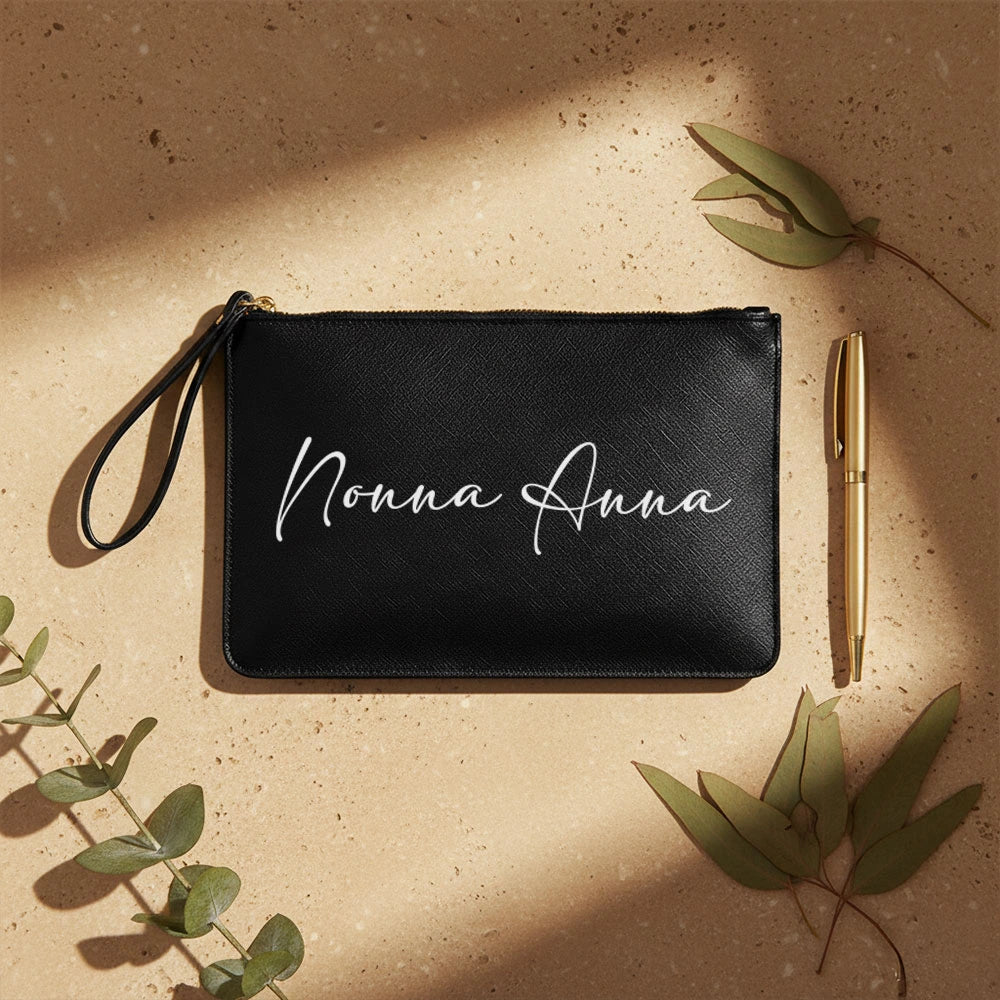 Pochette personalizzata per la nonna in pelle saffiano