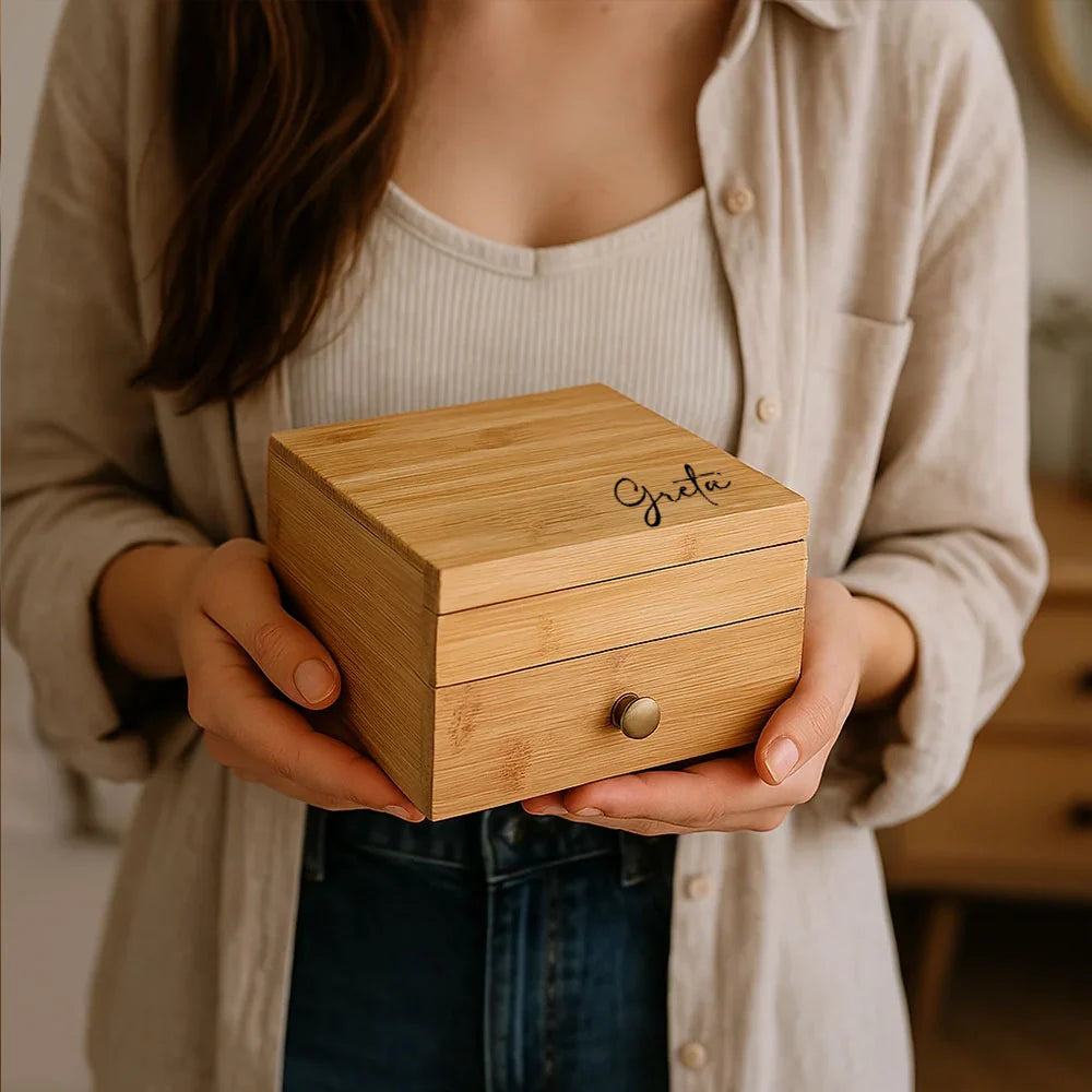 Portagioie in Bamboo con nome