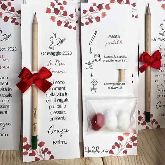 Segnaposto con matita piantabile