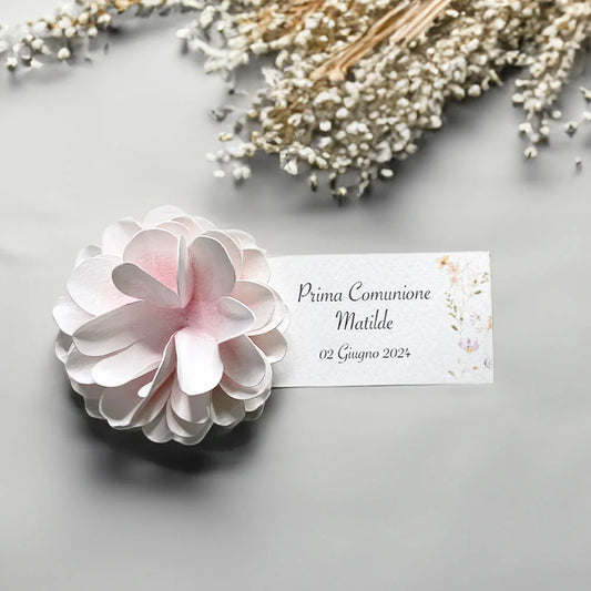 Tag Segnaposto con fiore in carta