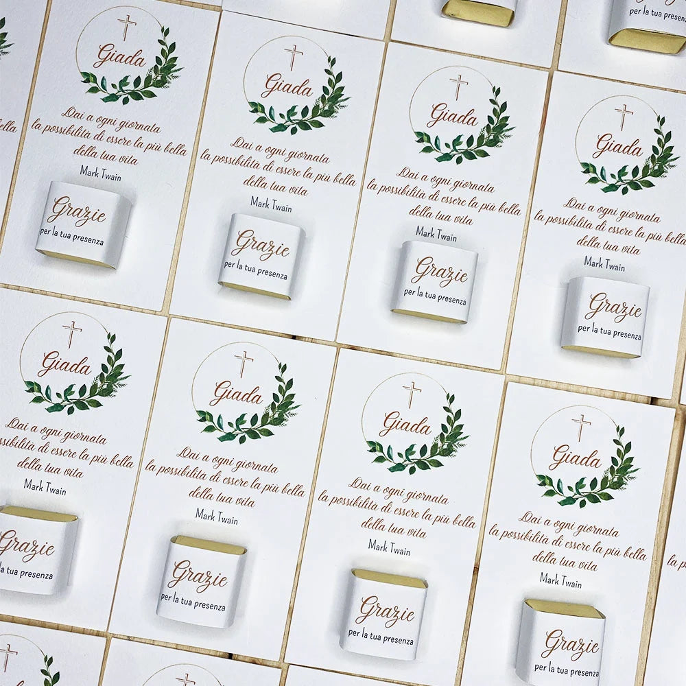 Tag Segnaposto - Bomboniera con Cioccolatino Personalizzato
