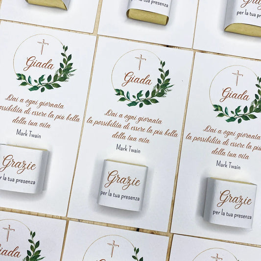 Tag Segnaposto - Bomboniera con Cioccolatino Personalizzato