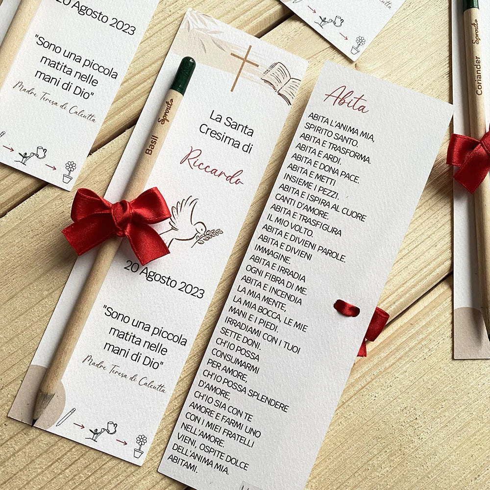 Segnaposto con matita piantabile