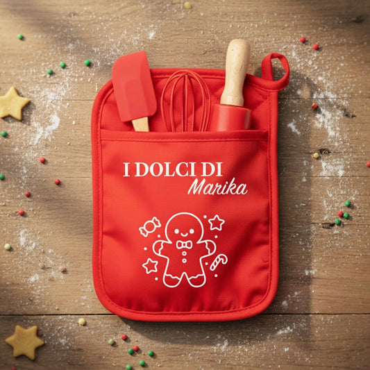 Set da cucina natalizio personalizzato I dolci di con nome inciso