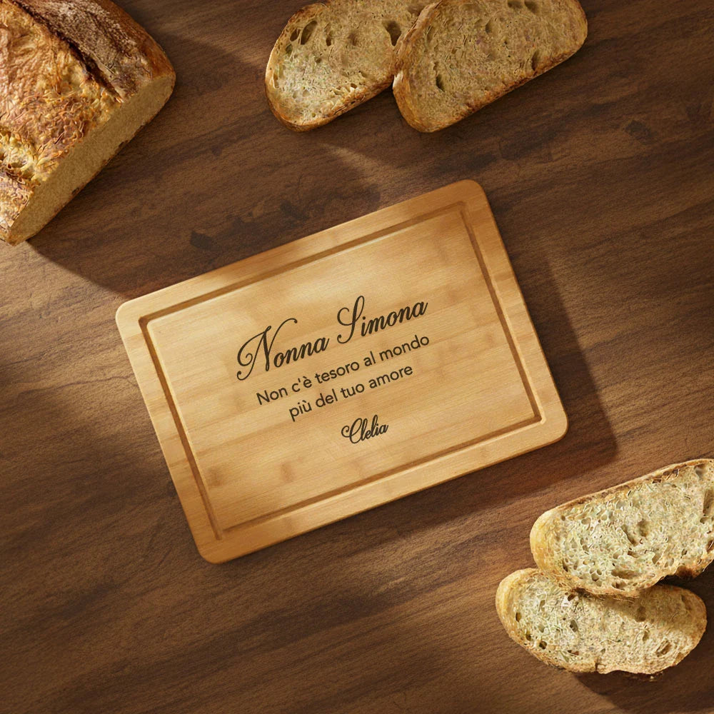 Tagliere in bambù personalizzato resistente e decorativo