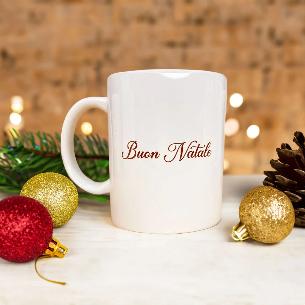Retro Tazza con renna e nome - Modello Brown