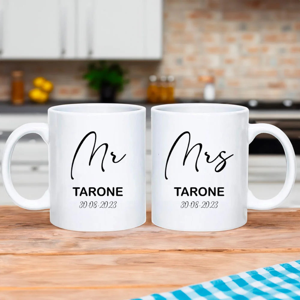 Coppia tazze personalizzate "Mr e Mrs"