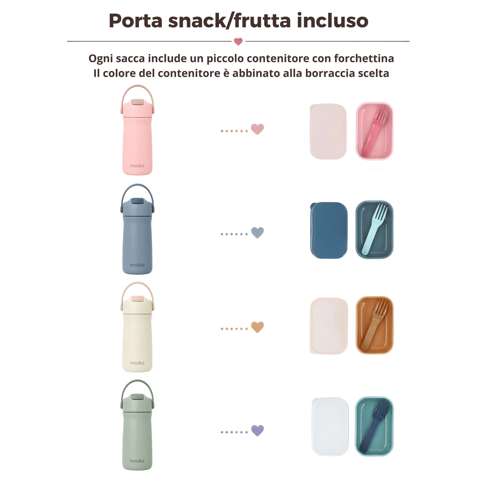 abbinamenti borraccia e portasnack