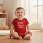 Idea regalo primo Natale neonato: body personalizzato rosso