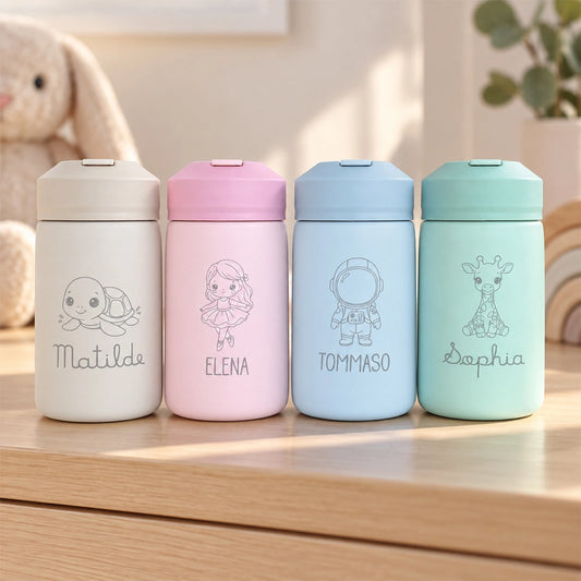 Borraccia personalizzata per bambini 400 ml disponibile in quattro colori