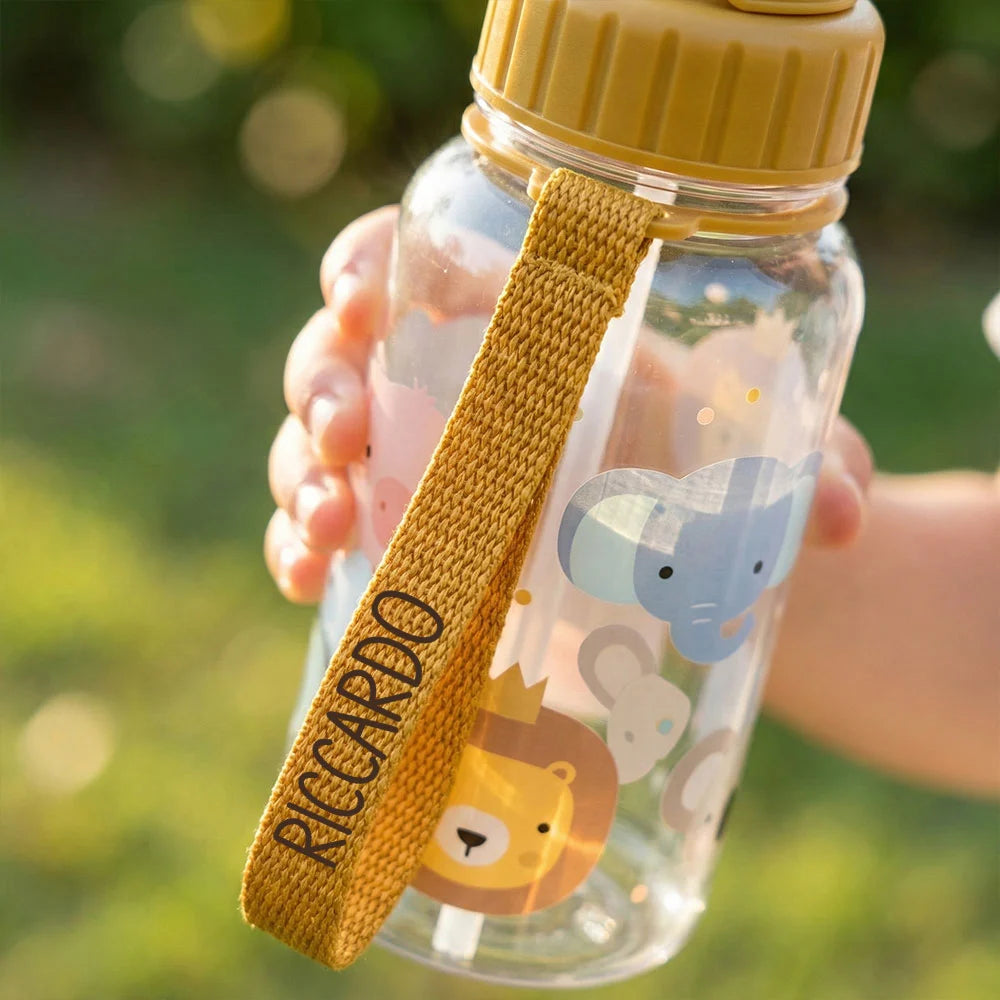 Borraccia con cordino laterale da appendere a zaino o polso