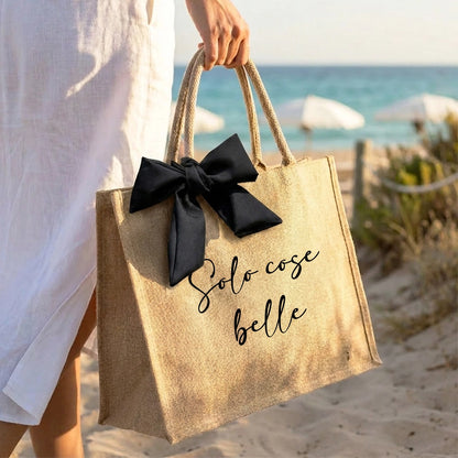 Borsa spiaggia con colori neri