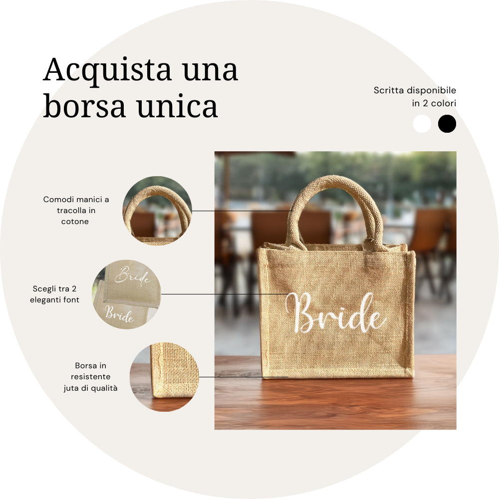 Borsa Juta Piccola Personalizzabile 