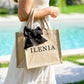 borsa juta piccola con font stampatello