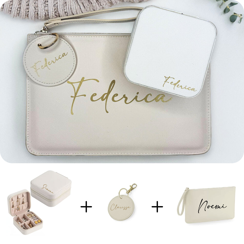 Box con Portagioie, Pochette e Portachiavi