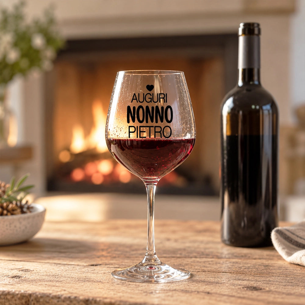 Calice per vino con personalizzazione nome nonni
