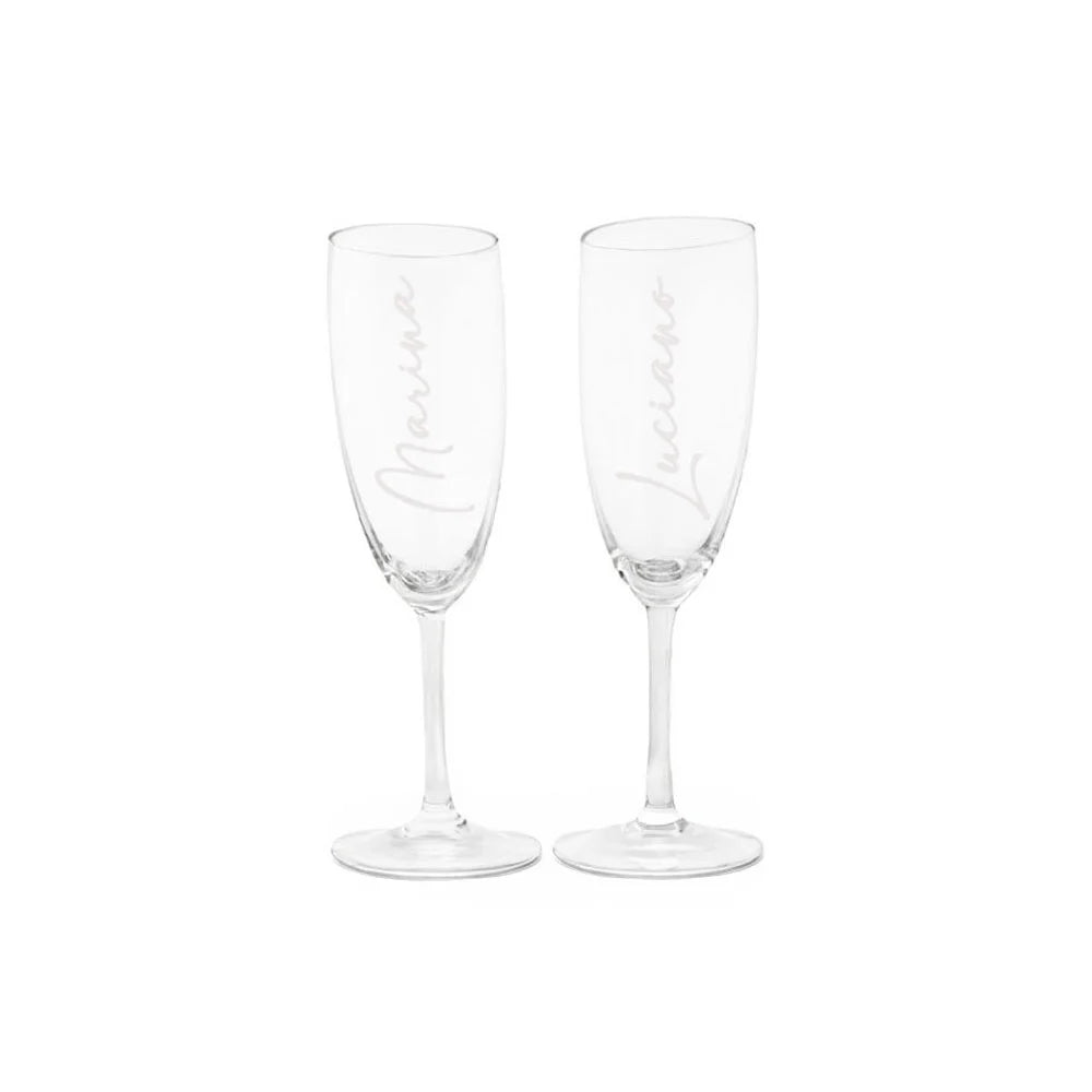 Set 2 bicchieri flûte con nome