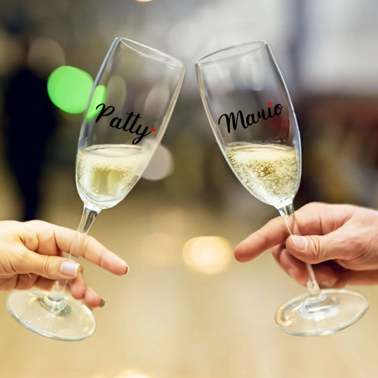 Set 2 bicchieri flûte personalizzabili con nome