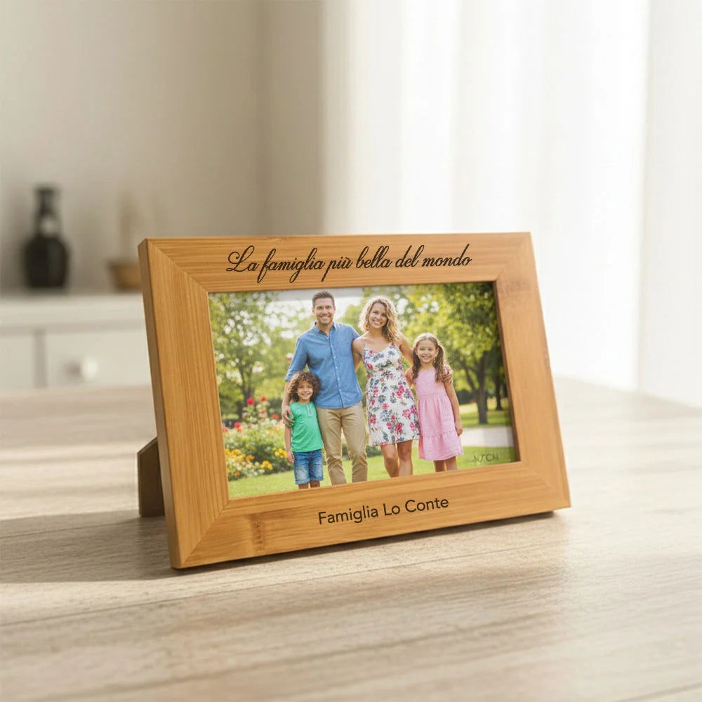 Cornice in legno per foto 15x10 cm con dedica personalizzata