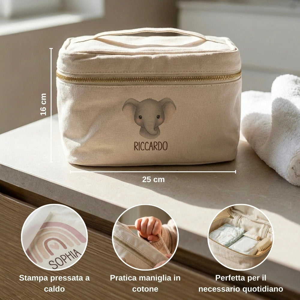 Beauty case compatta per asilo e viaggi con stampa personalizzata