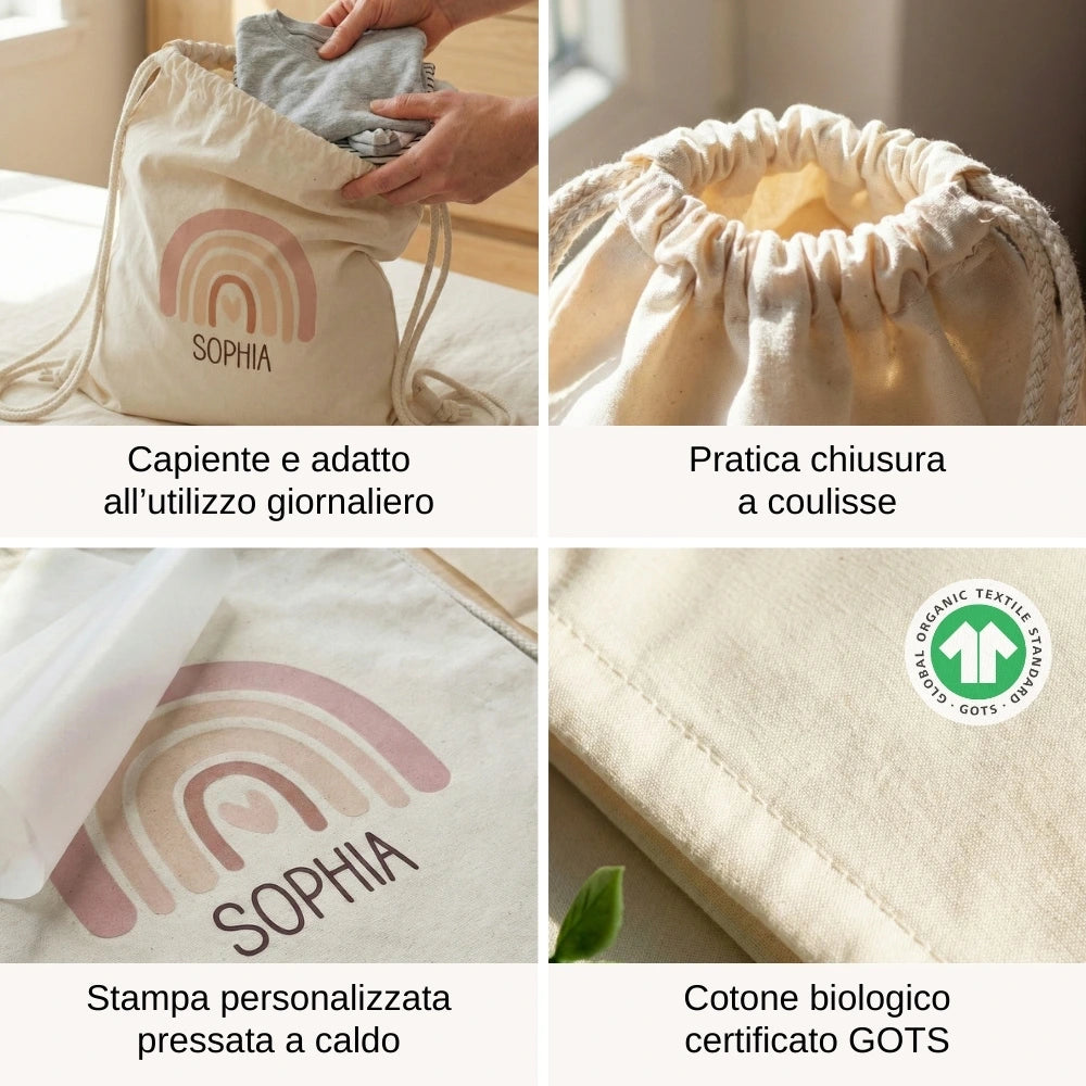 Zainetto leggero personalizzato con disegno a scelta