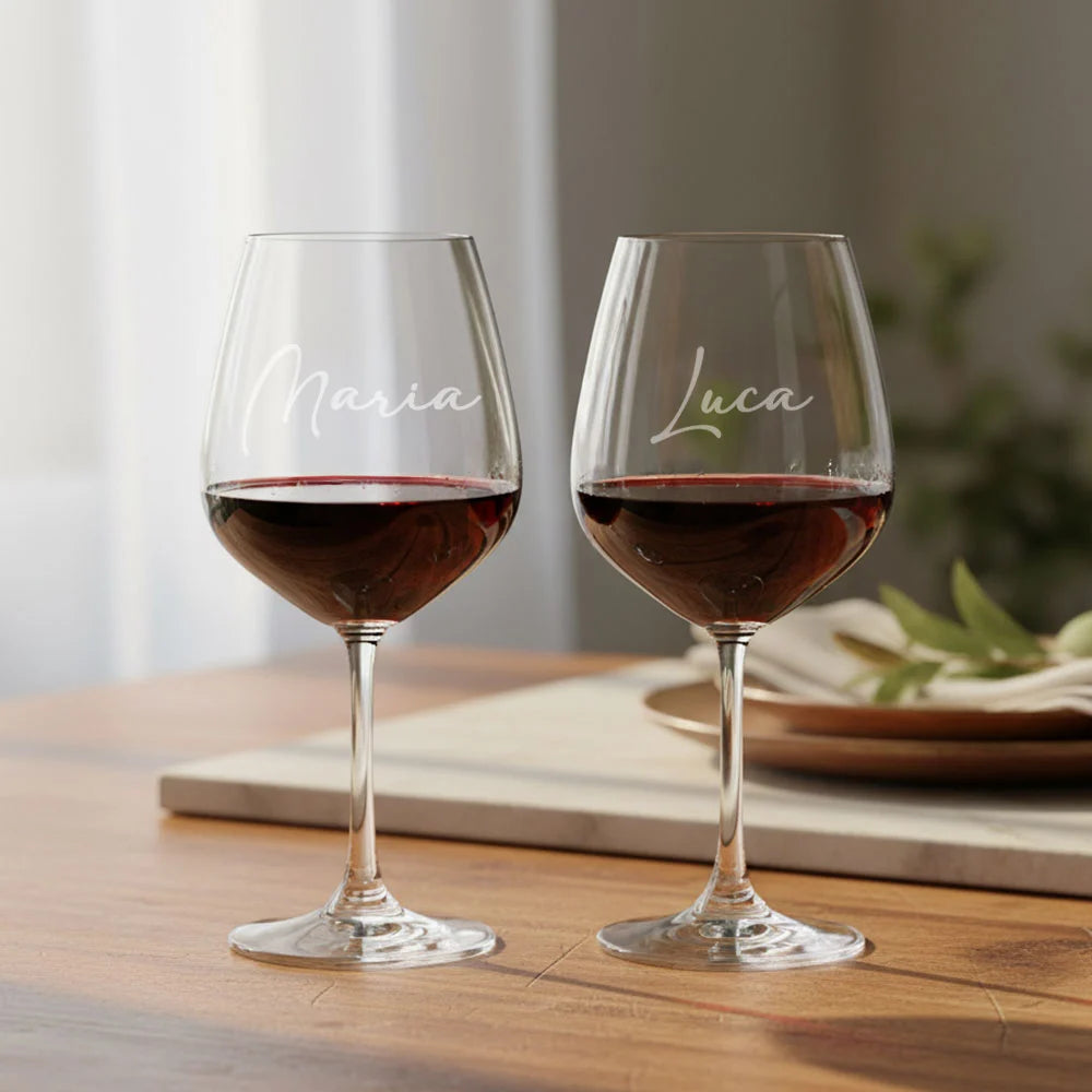 Calici da vino incisi regalo anniversario o matrimonio