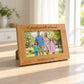 Cornice portafoto in bambù personalizzata con foto di famiglia e scritta Famiglia Lo Conte