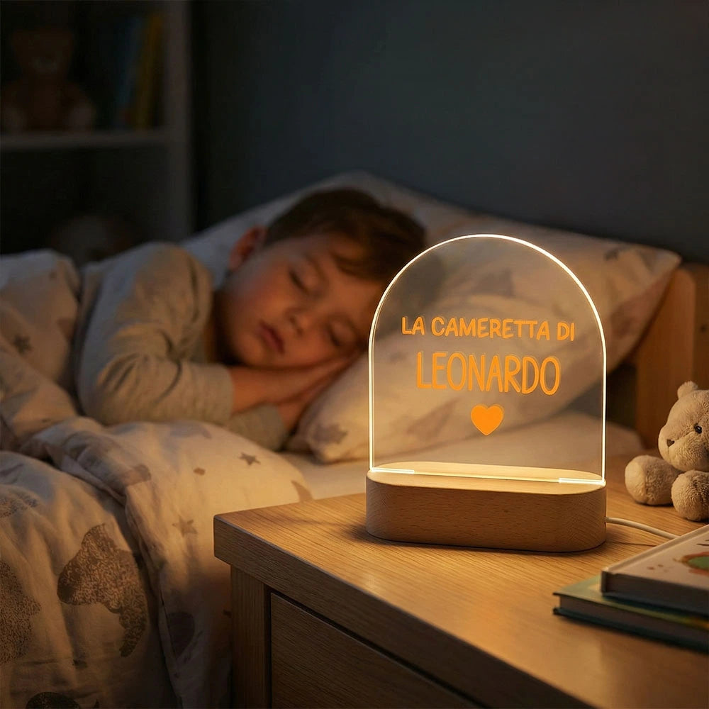 Lampada cameretta personalizzata con disegno arcobaleno o luna
