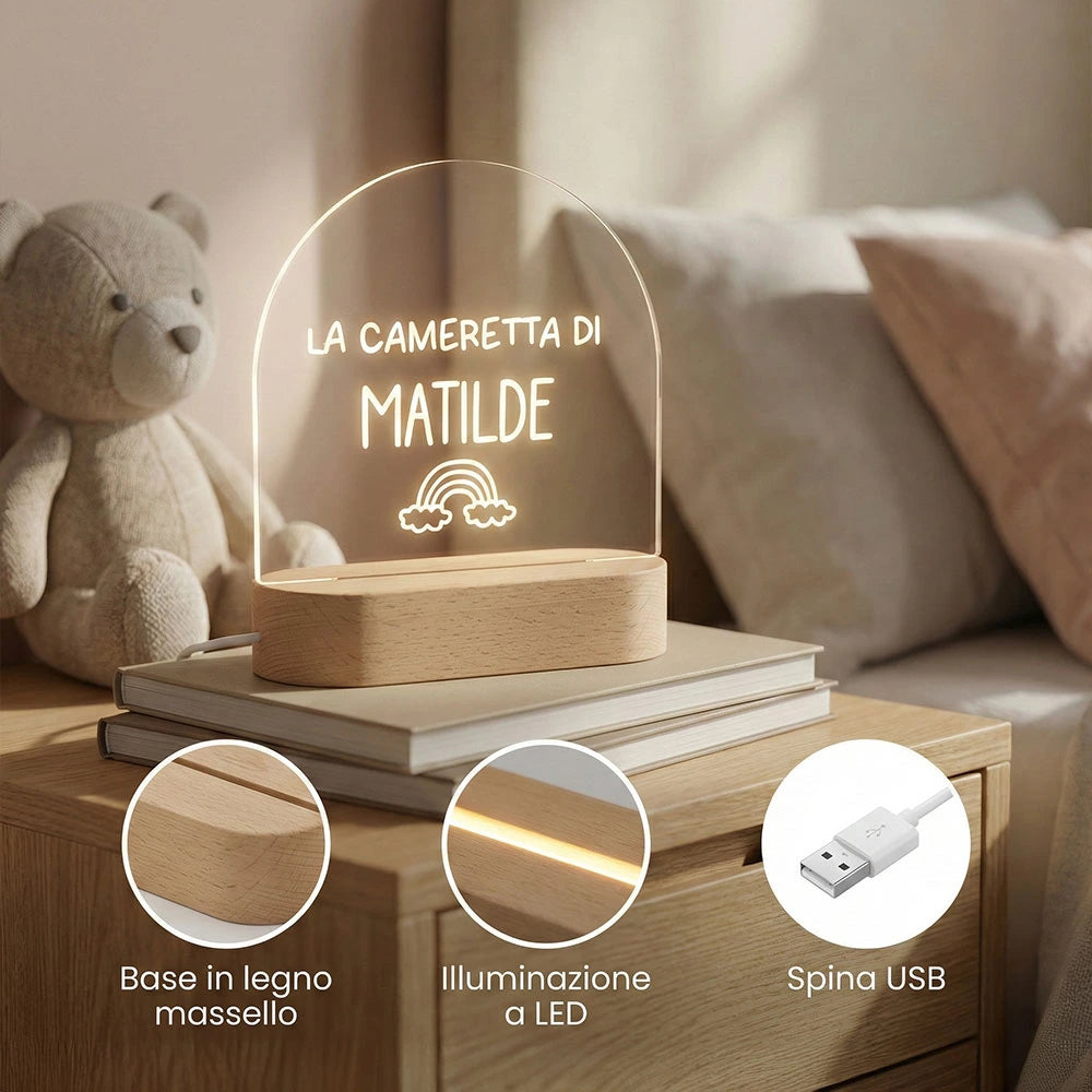 Luce notturna LED personalizzata per cameretta bambino