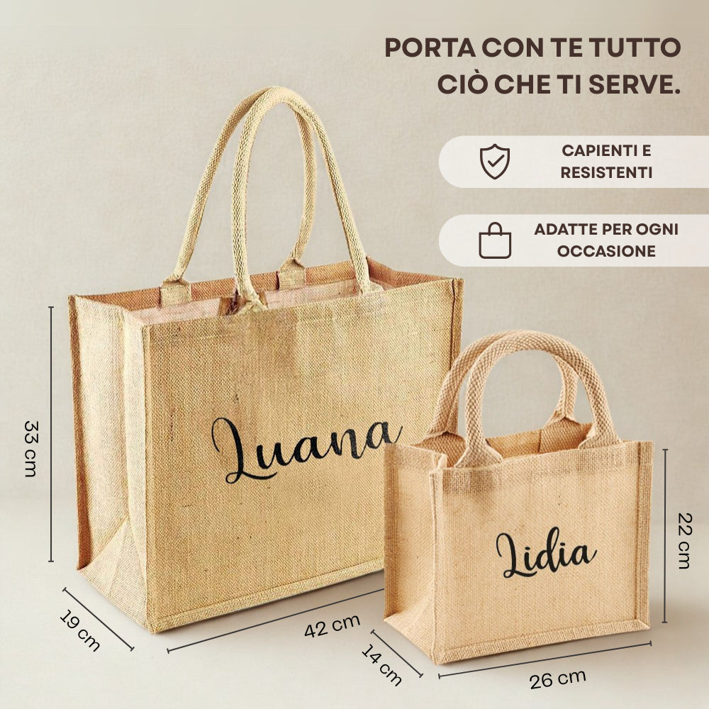 coordinato borse in juta