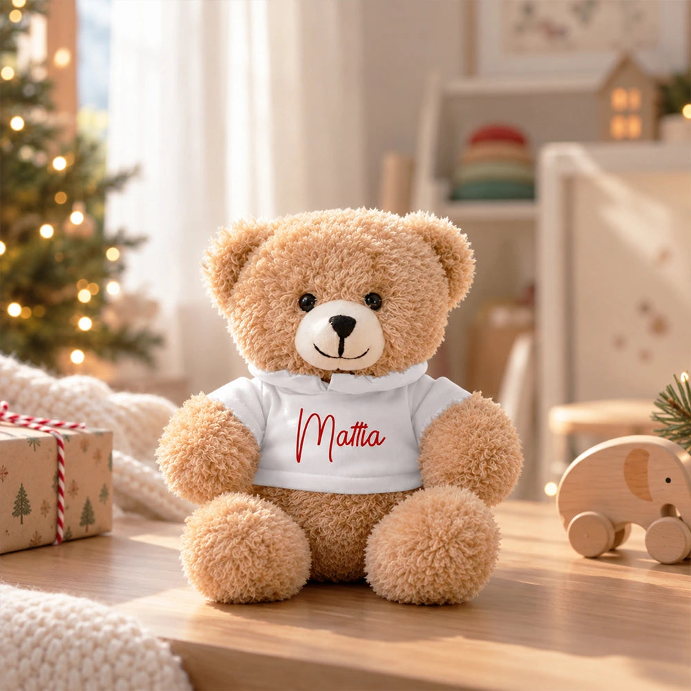 Orsetto di peluche personalizzato con nome in cameretta