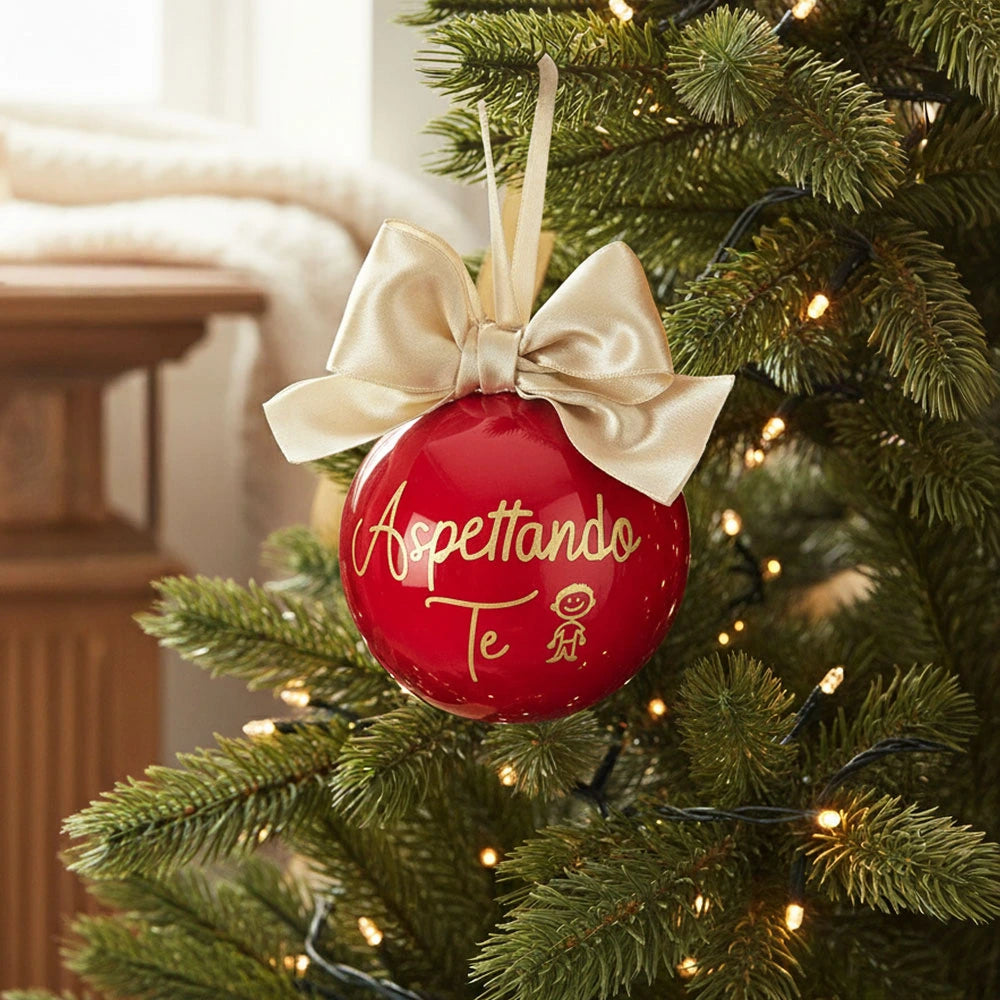 Pallina di Natale personalizzata "Aspettando te"