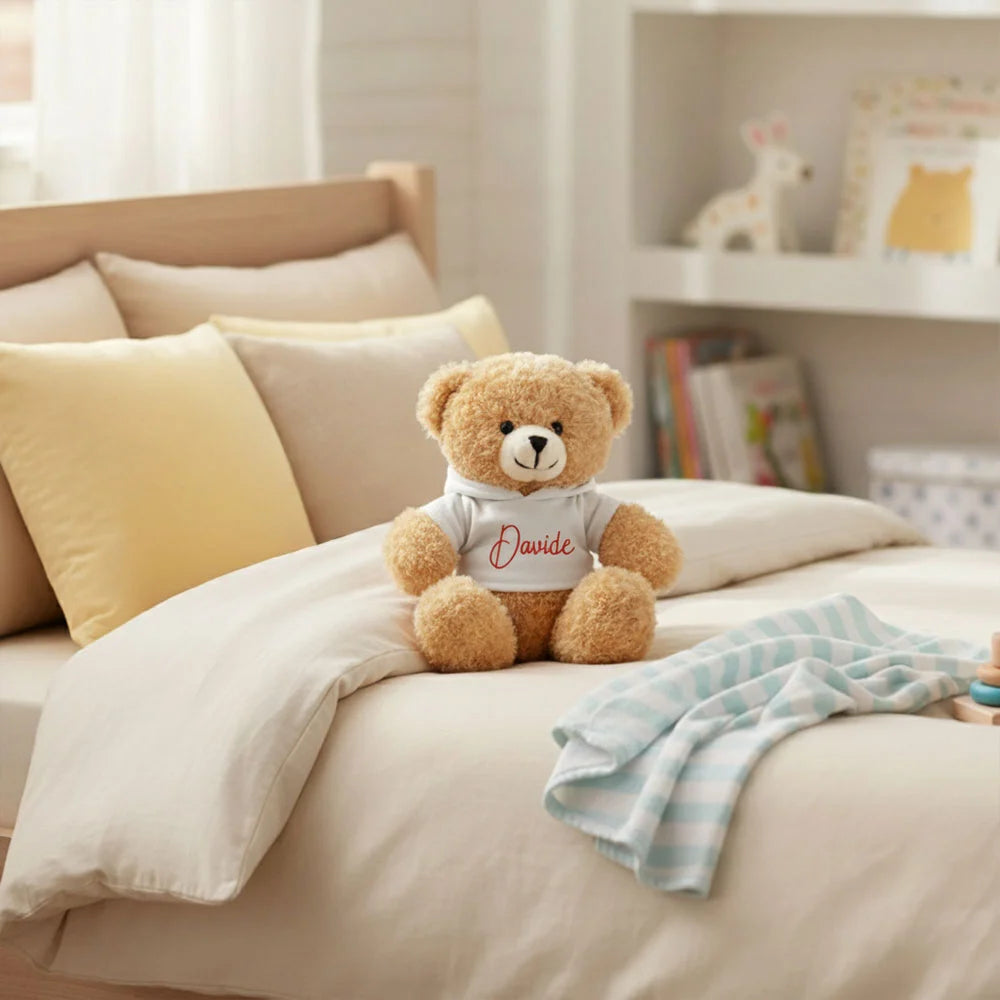 Orsetto con felpa personalizzata idea regalo per bambini