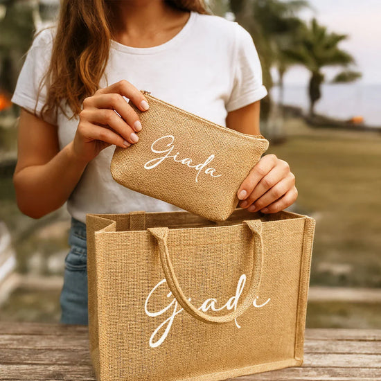 Pochette e borsa juta